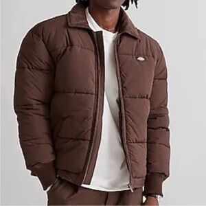 Madewell x Dickies XXLarge Jacket Overbook Puffer Jacket in chocolate brown NWT